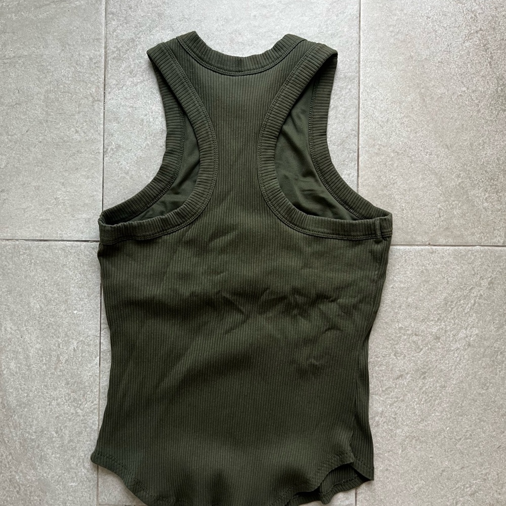 Fabletics Olive Ribbed Tank Top - Picture 5 of 6